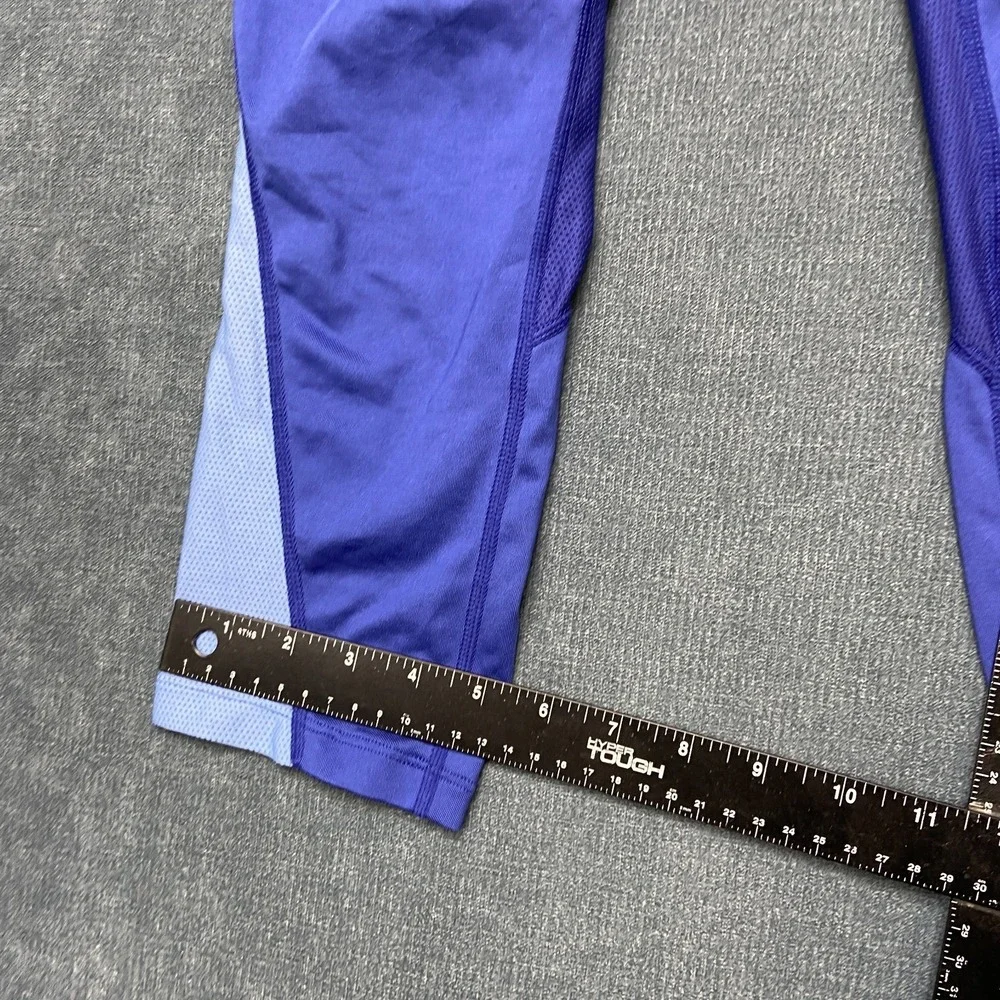 Nike Dri Fit Capri Leggings Womens Small Purple Stretch Running Zipper Pocket